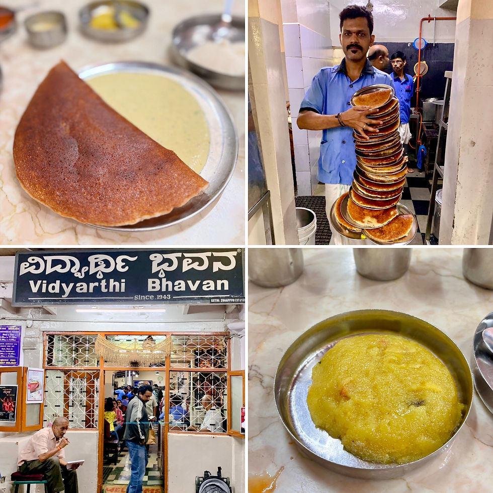 Deliciously iconic dosas and traditional South Indian fare at Vidyarthi Bhavan, a beloved Bengaluru eatery since 1943.