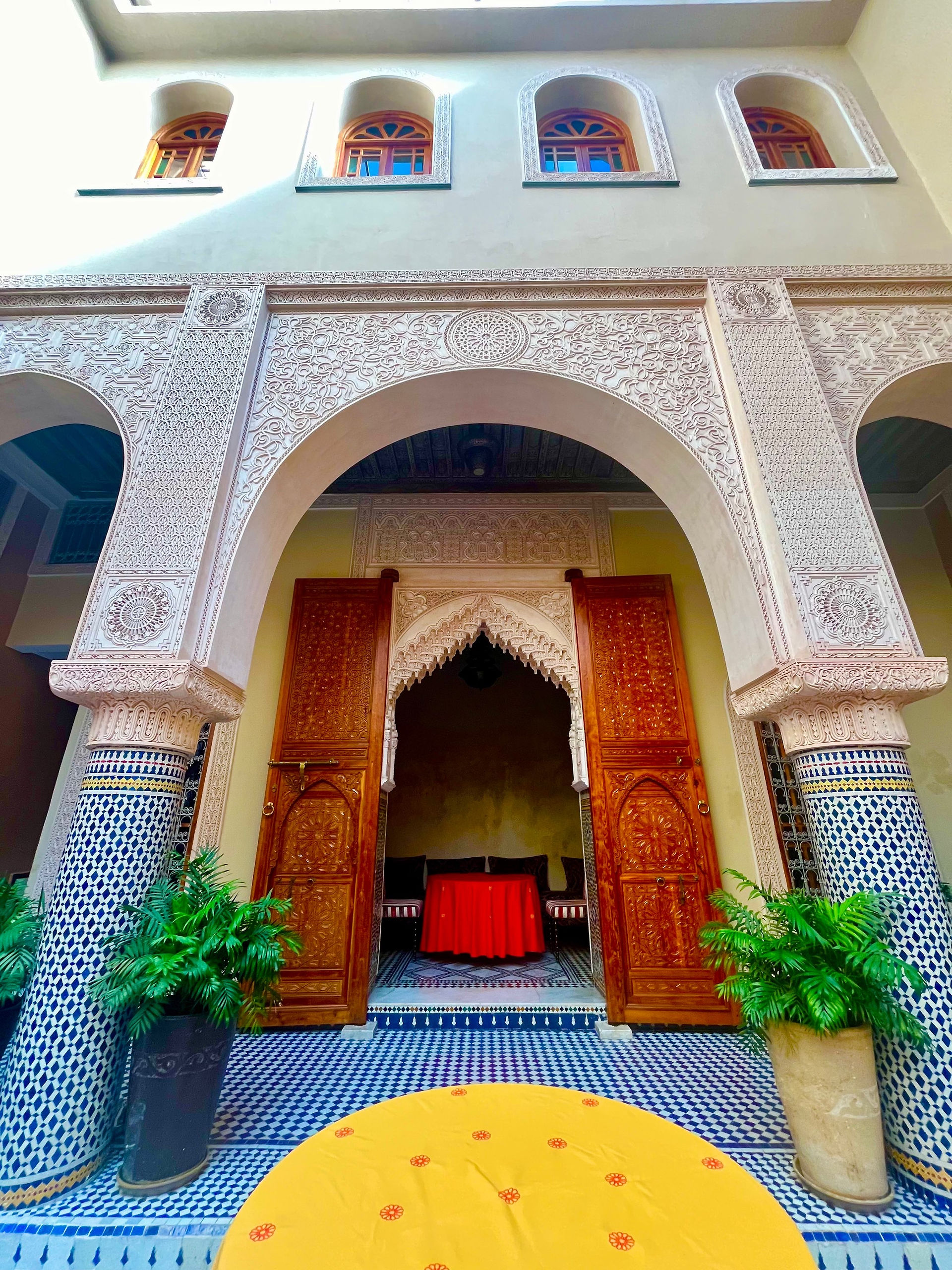 Grand wooden doors in Riad
