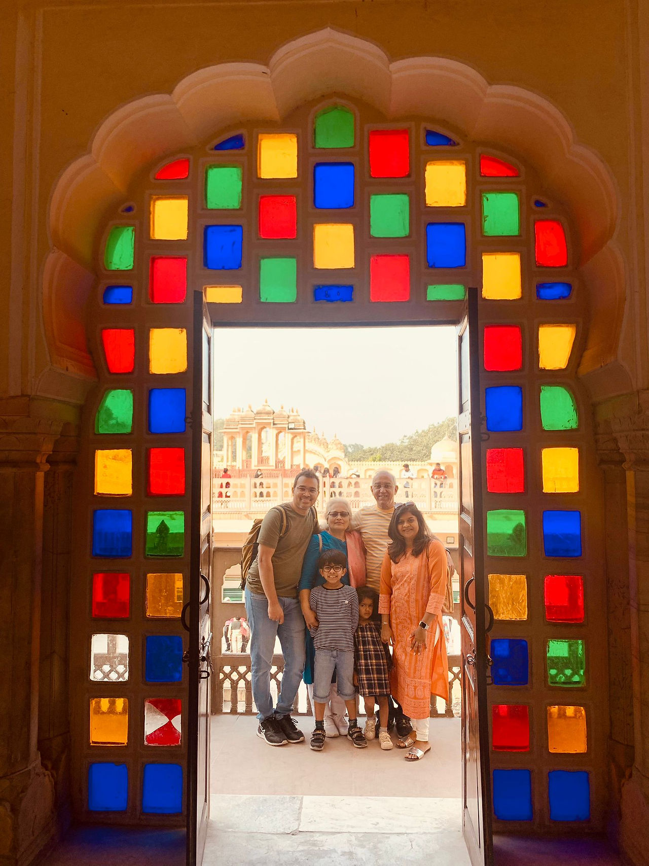 Colourful doors of Hawa Mahal
