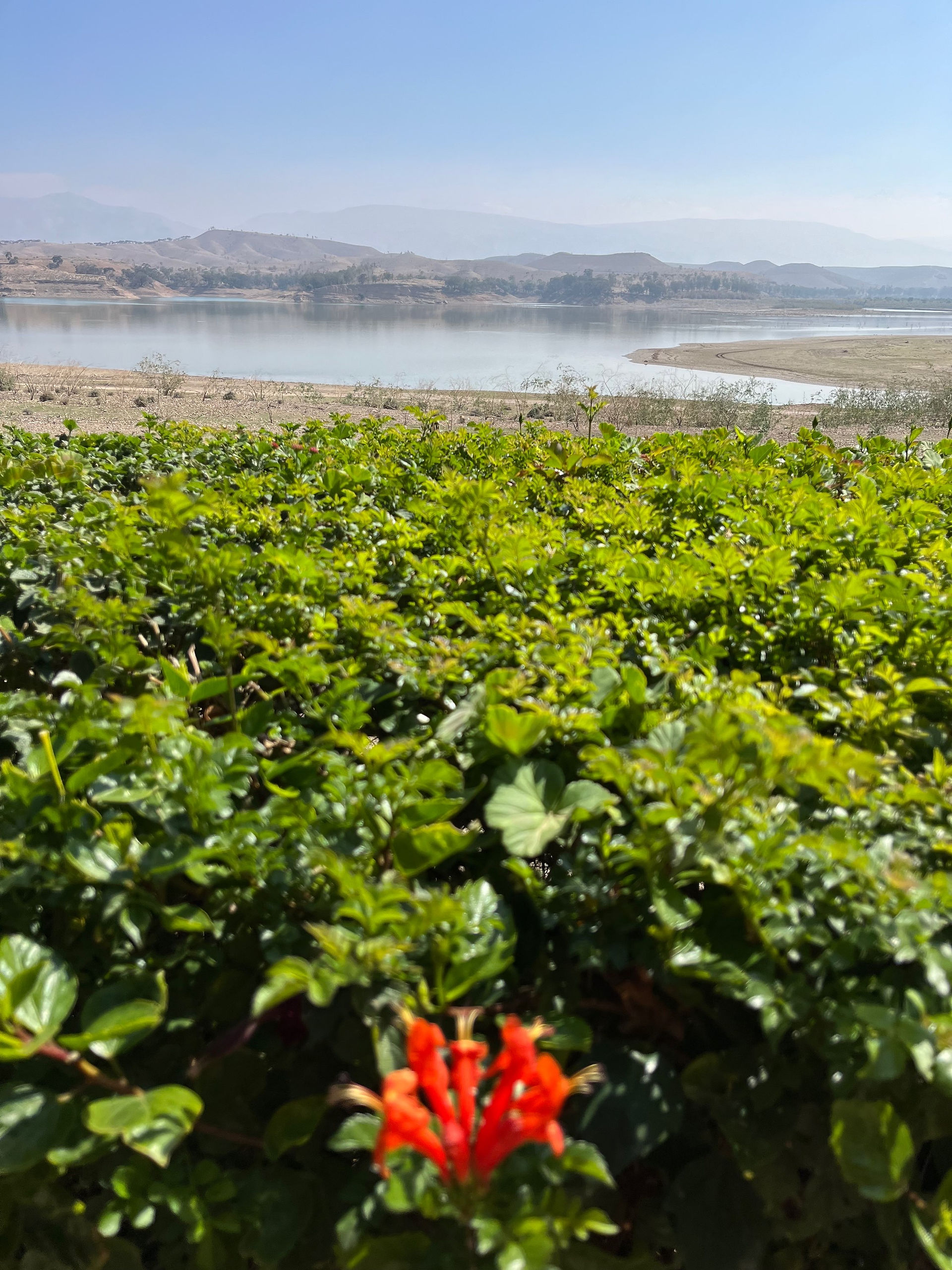 View of lake, Atlas Mountains