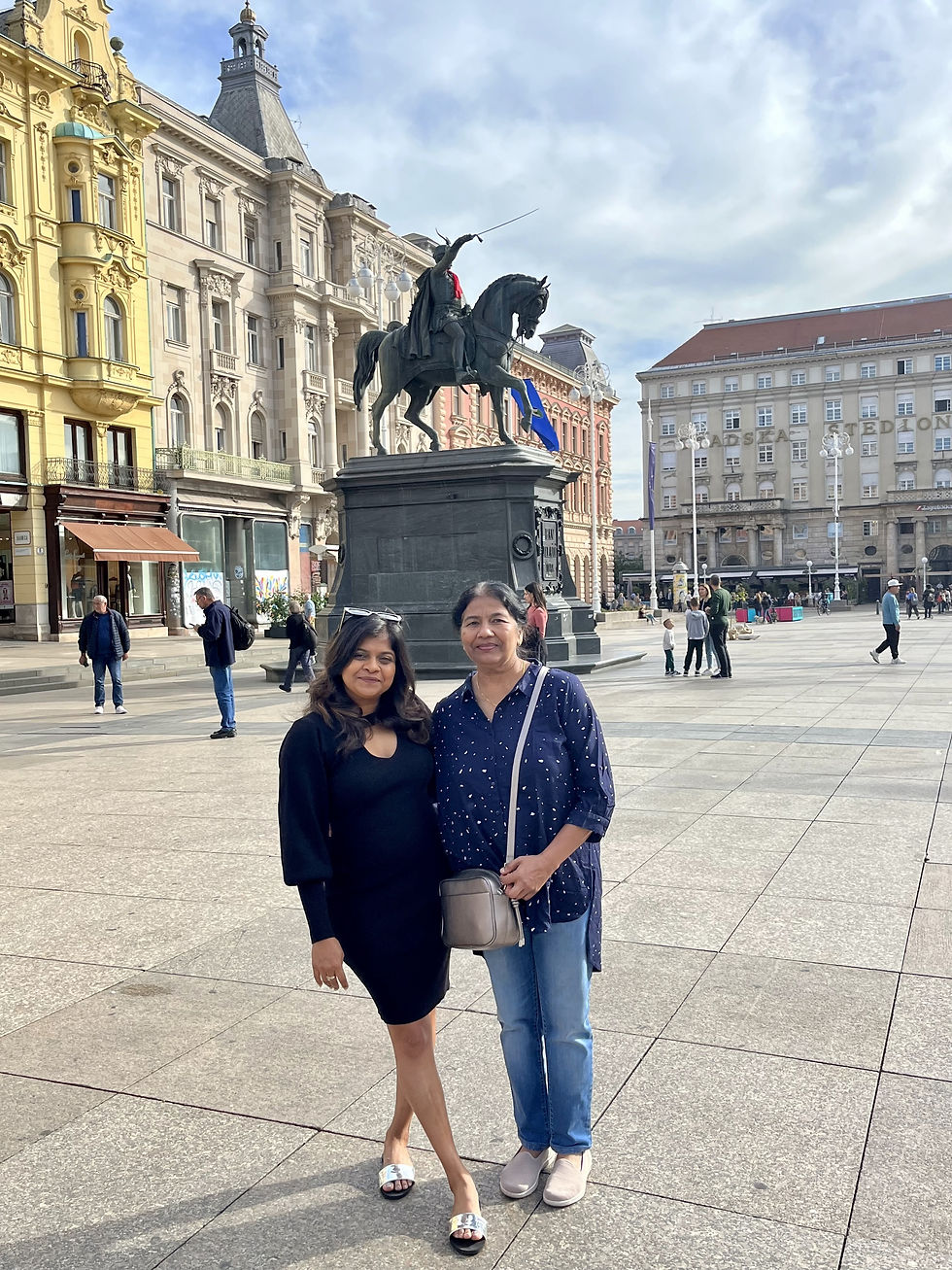 The iconic equestrian statue at Ban Jelačić Square, surrounded by historic architecture in Zagreb.