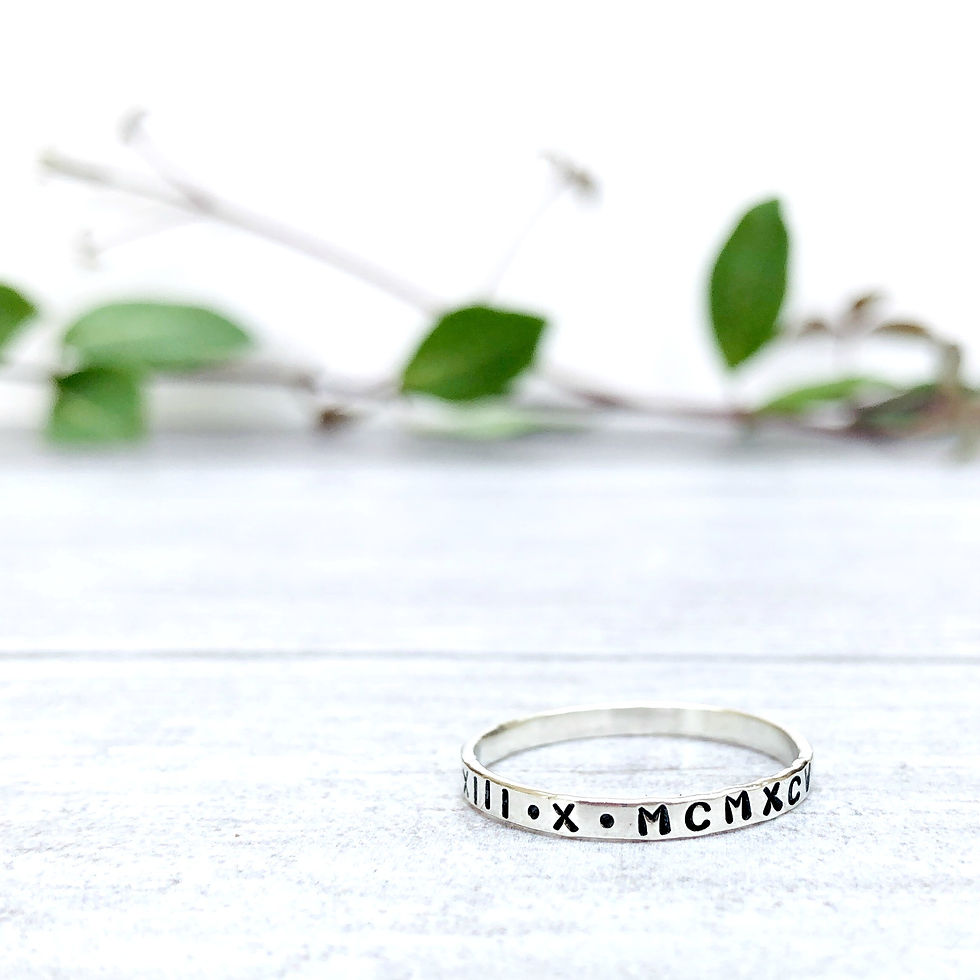 Thumbnail: Teeny - simple personalised Silver ring
