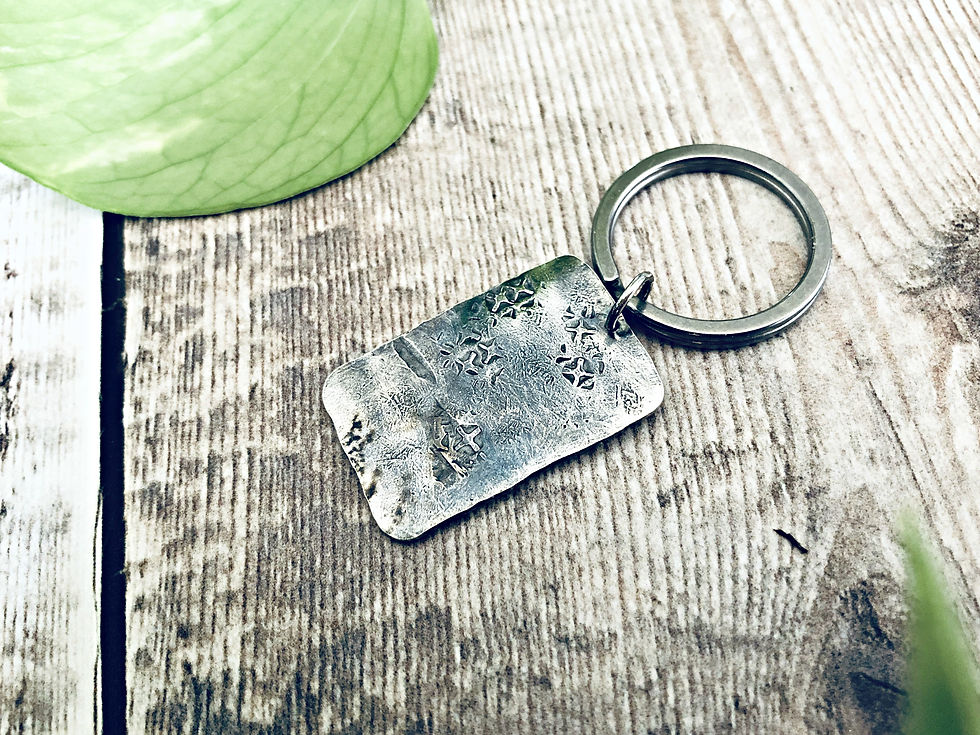 Thumbnail: 'Beaten Track' - personalised Silver keyring