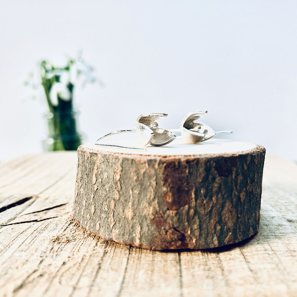 Thumbnail: 'Snowdrop' - beautiful Silver earrings