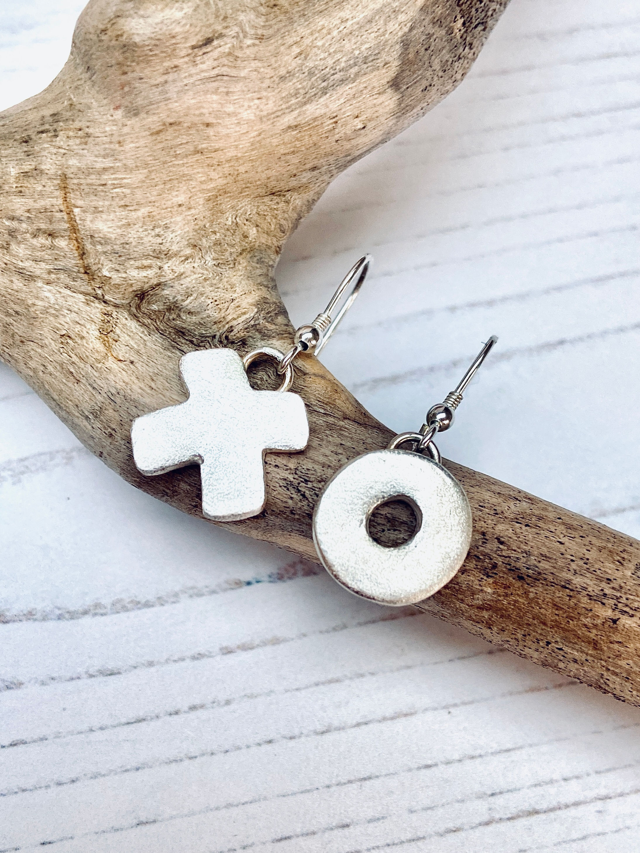 'XO' - handmade hook earrings