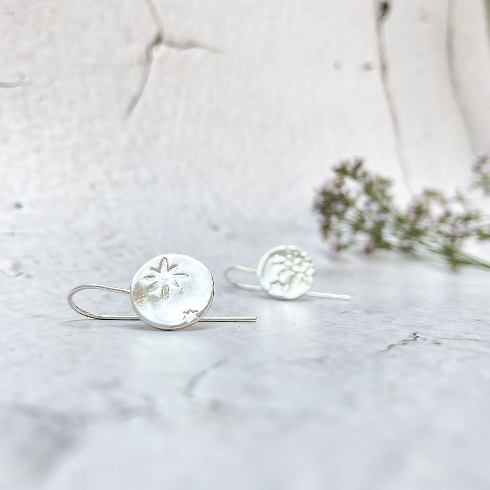 Thumbnail: 'Starry Night' - smaller textured hook earrings