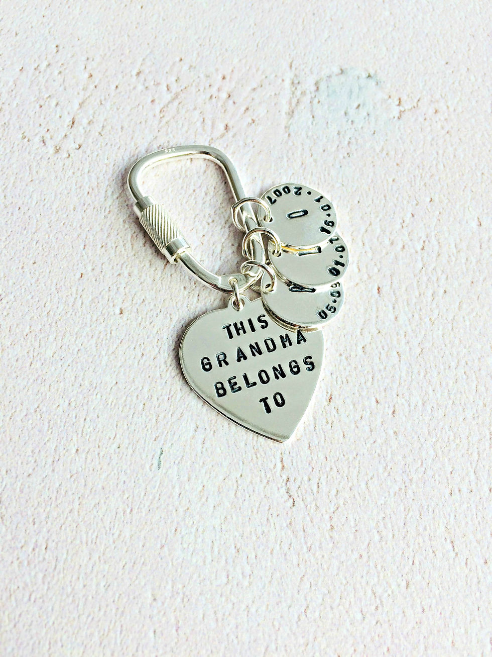 Thumbnail: Gift for Grandparents - personalised Silver keyring