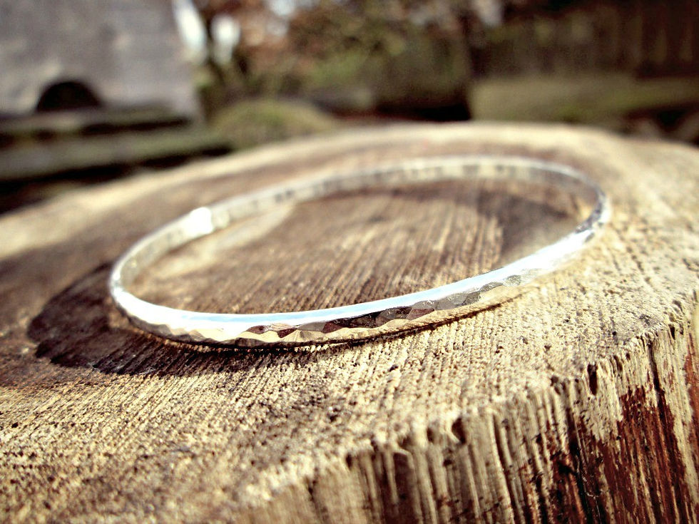 Thumbnail: Mother & Baby - hand stamped bangle set