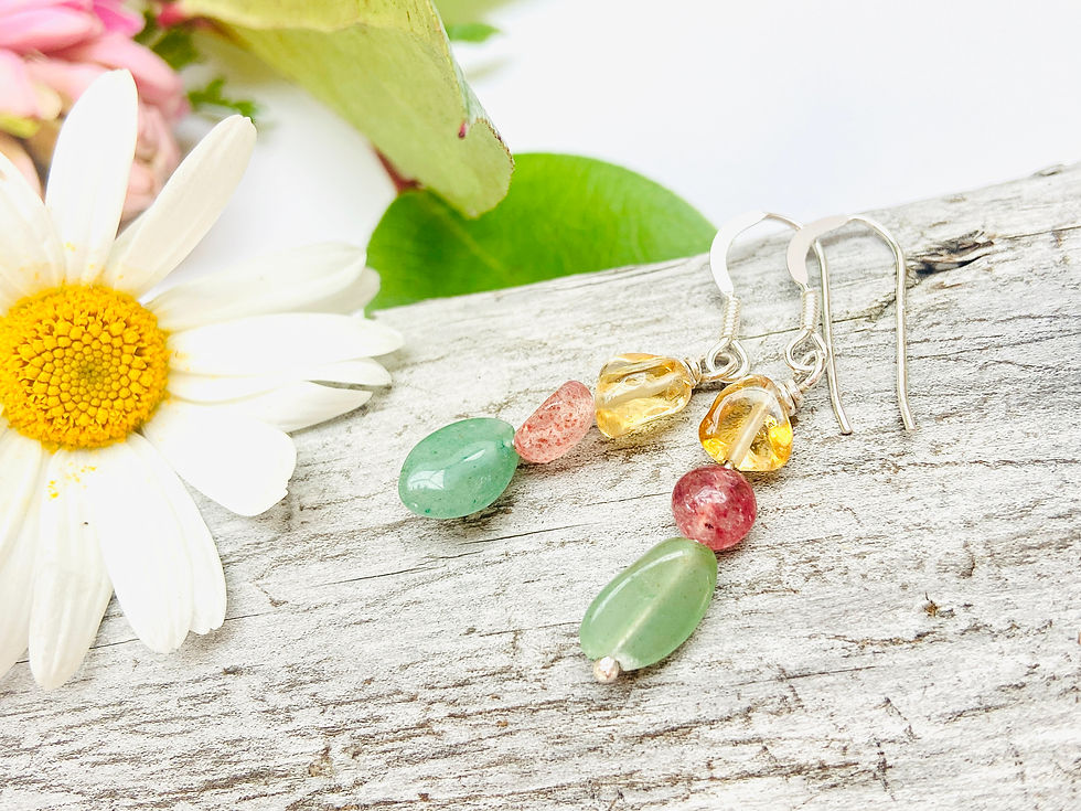 Thumbnail: Spring Is Here - mixed gemstone earrings
