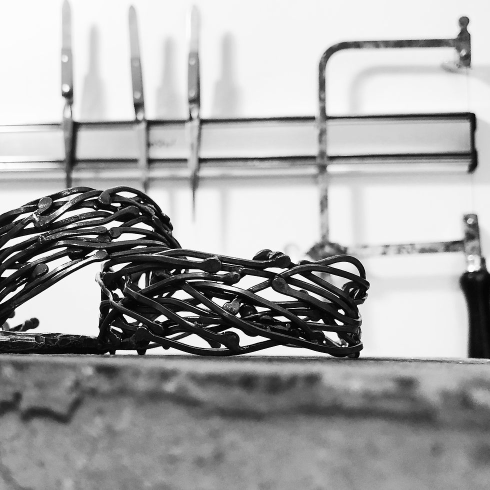 Thumbnail: Twisted Vines - oxidised Silver statement cuff
