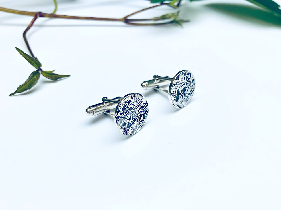 Thumbnail: "Beaten Track" - Sterling Silver cufflinks
