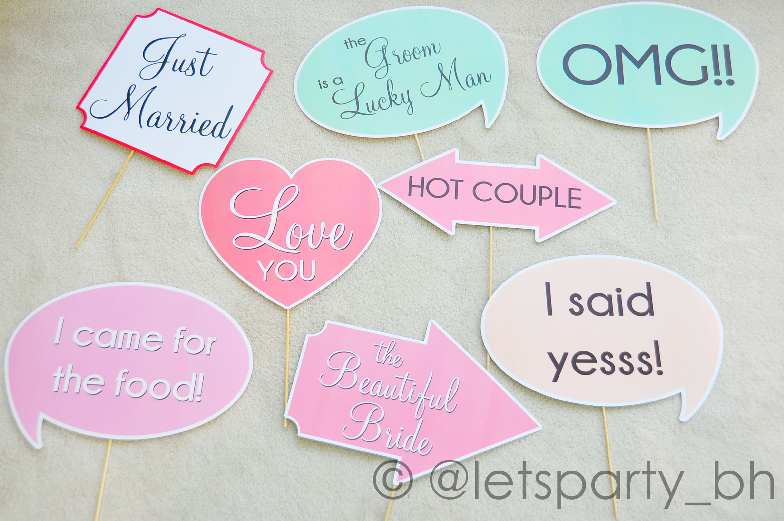 Wedding / Bridal Shower Props Set 1