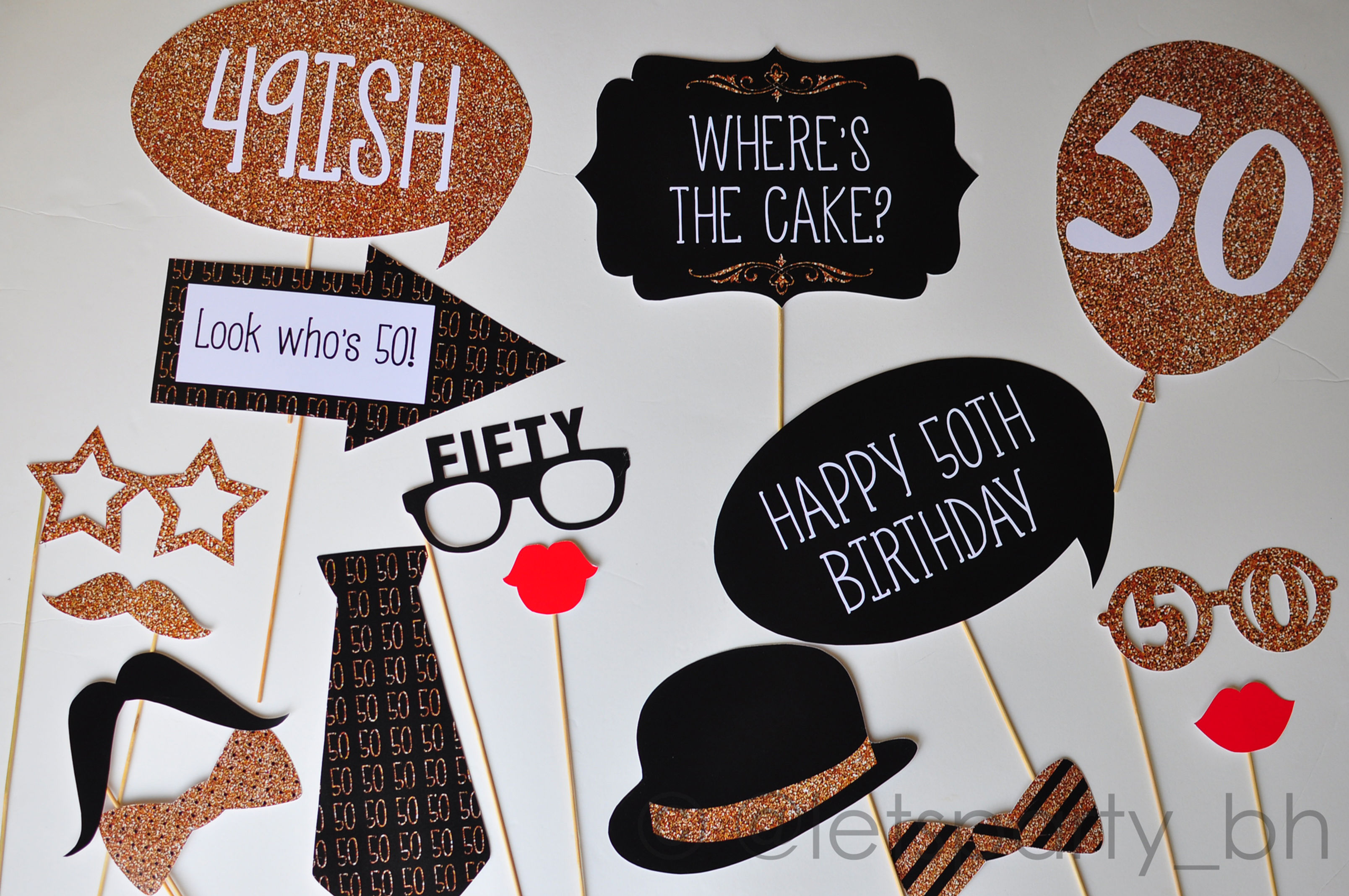 50 Years Old Gold & Black Props