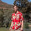Thumbnail: Hawaiian Orchid Red Rayon Hawaiian Shirt