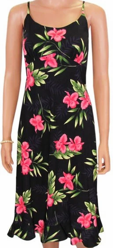 Hina Midi Spaghetti Straps Hawaiian Dress
