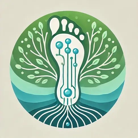 DALL·E 2024-10-28 19.31.27 - A modern, abstract image representing foot reflexology with a