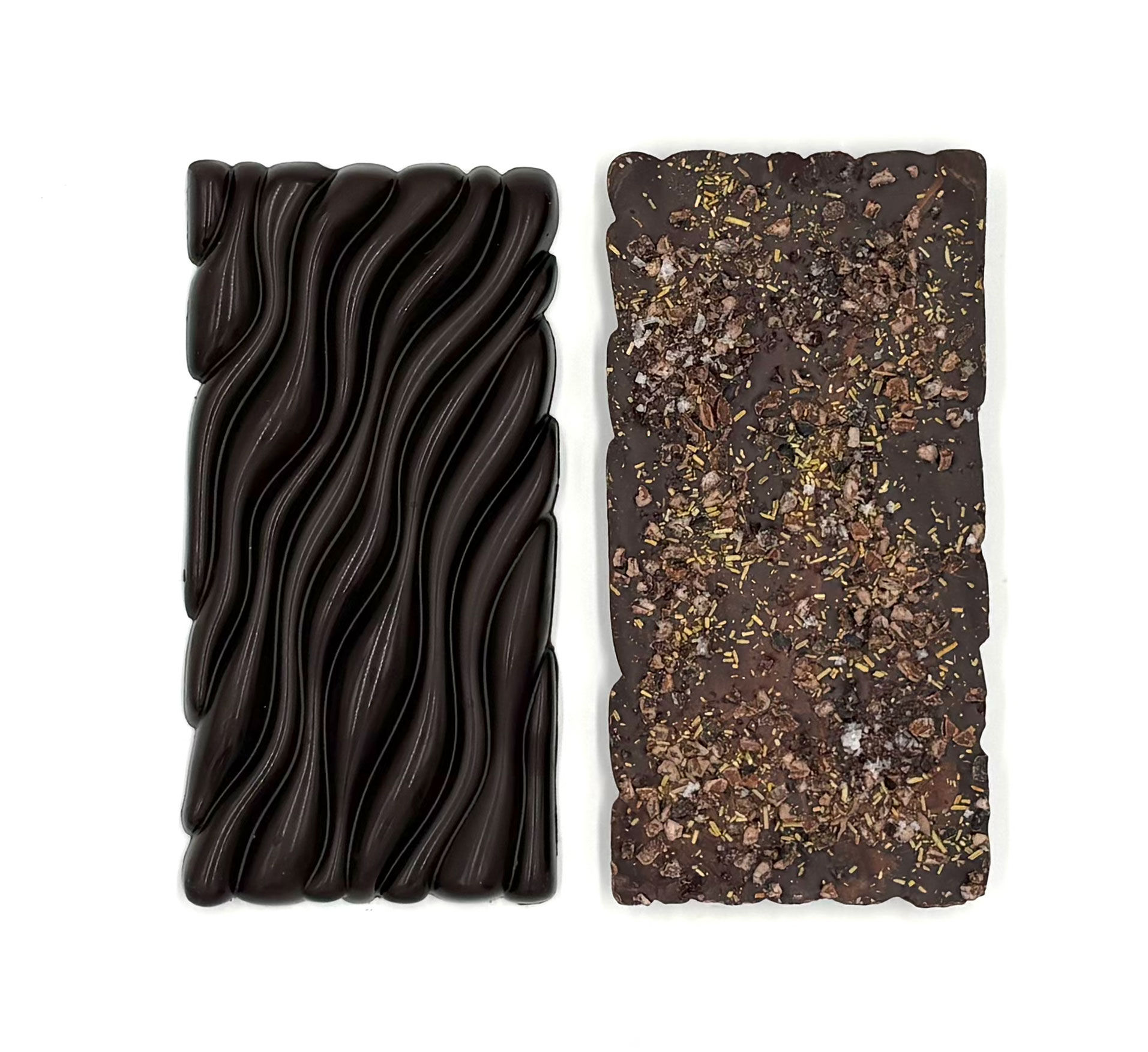 Chocolate negro  80% Ecuador Origen con romero, nibs de cacao