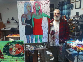 Artist Ric Conn in his studio