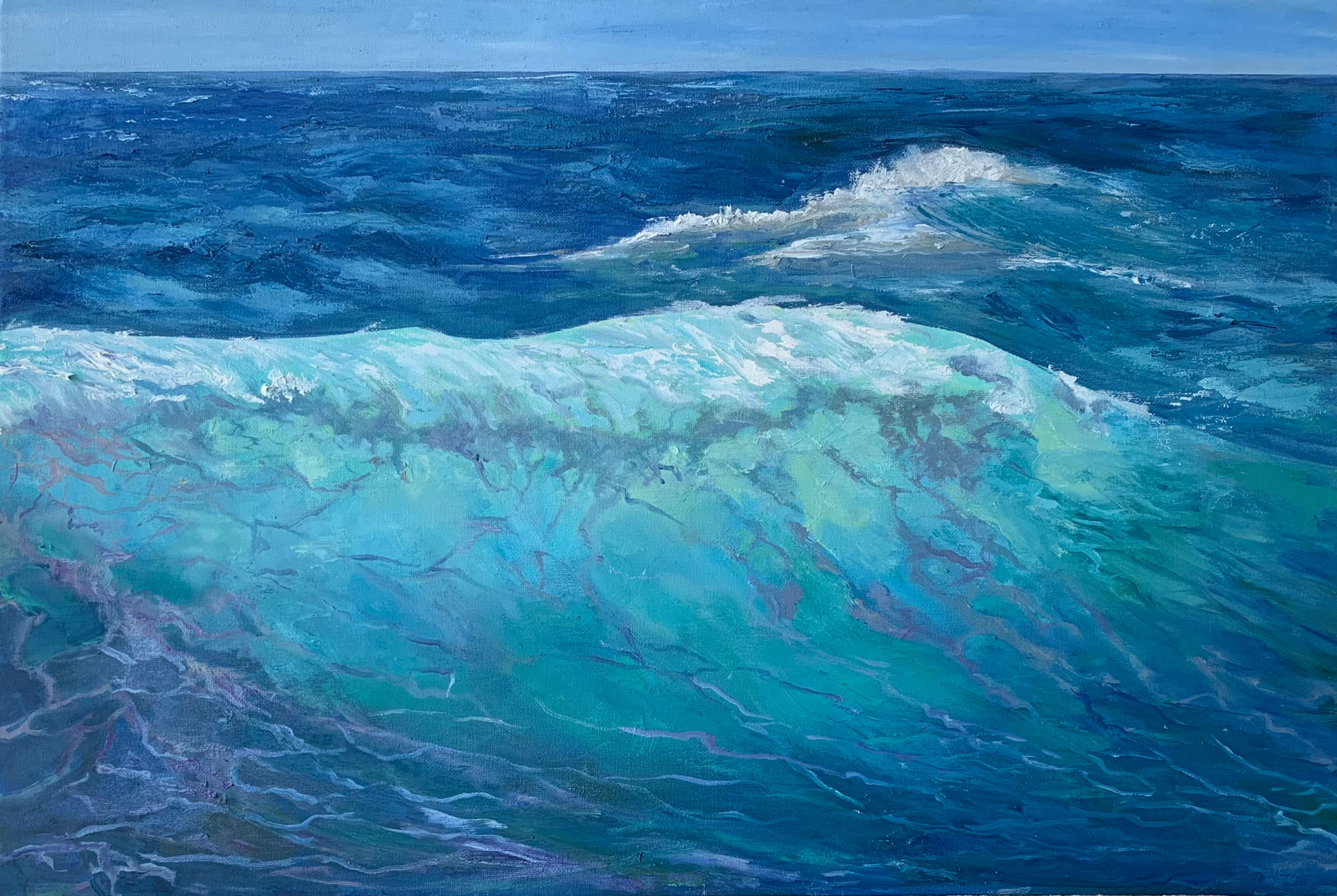 Tropical wave, 40*60cm, oil on canvas, 2024