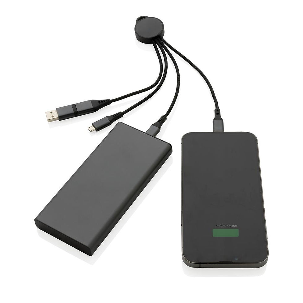 Miniatyrbild: Laddkabel Dubbel input kontakt: USB A och Type C