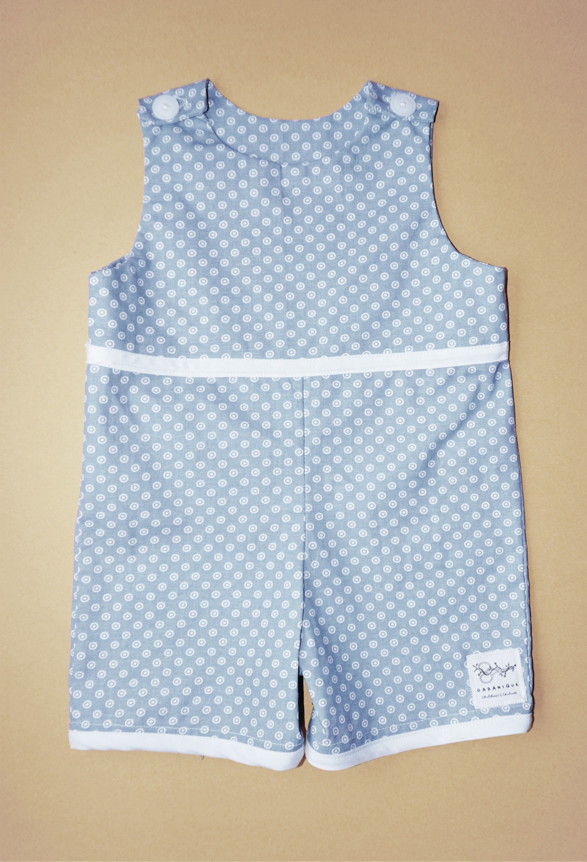 Unisex Blue Polka-Dot Romper