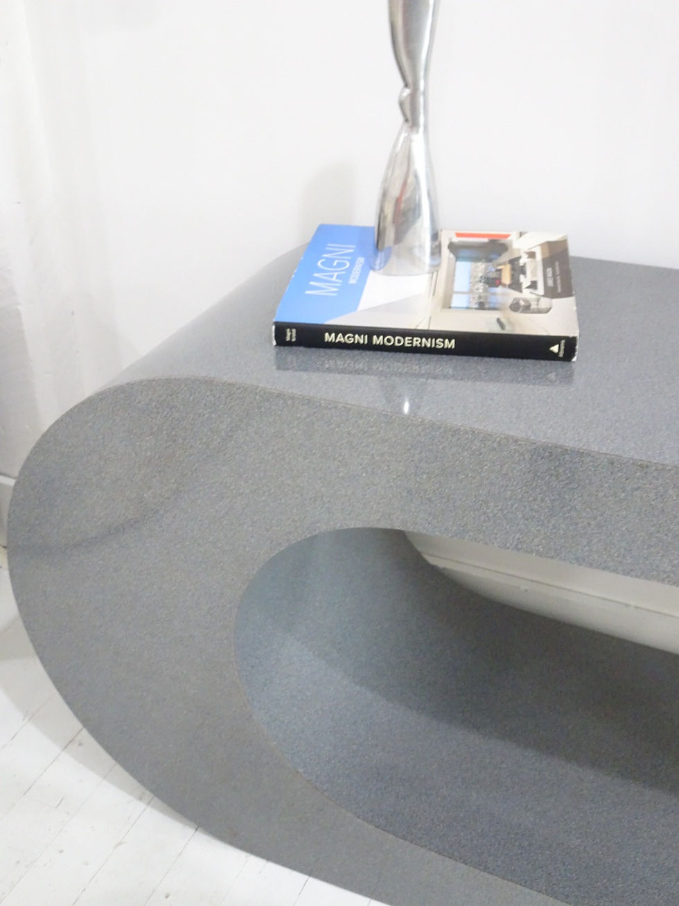 Thumbnail: gray laminate cantilever console table