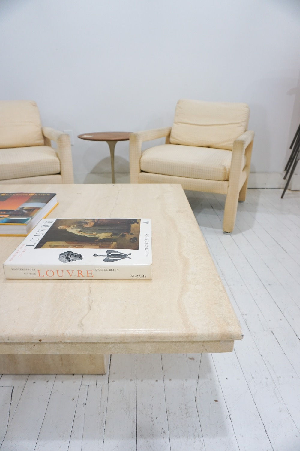 vintage italian travertine coffee table
