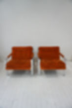 Thumbnail: vintage chrome flat bar lounge chair
