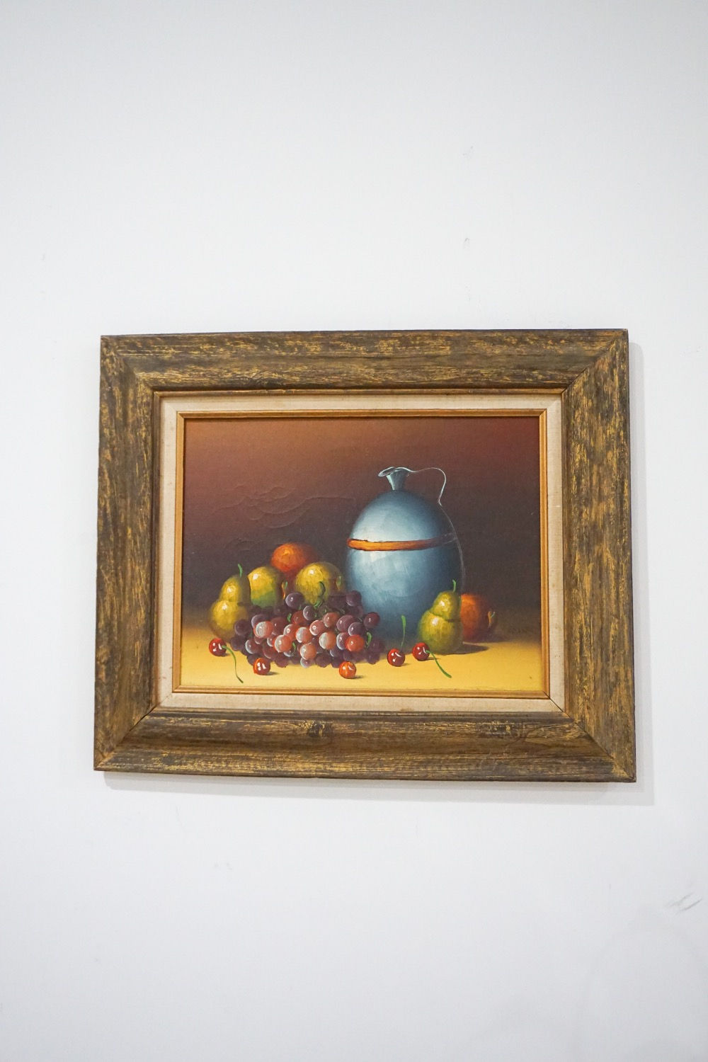 vintage still life oil painting, signed