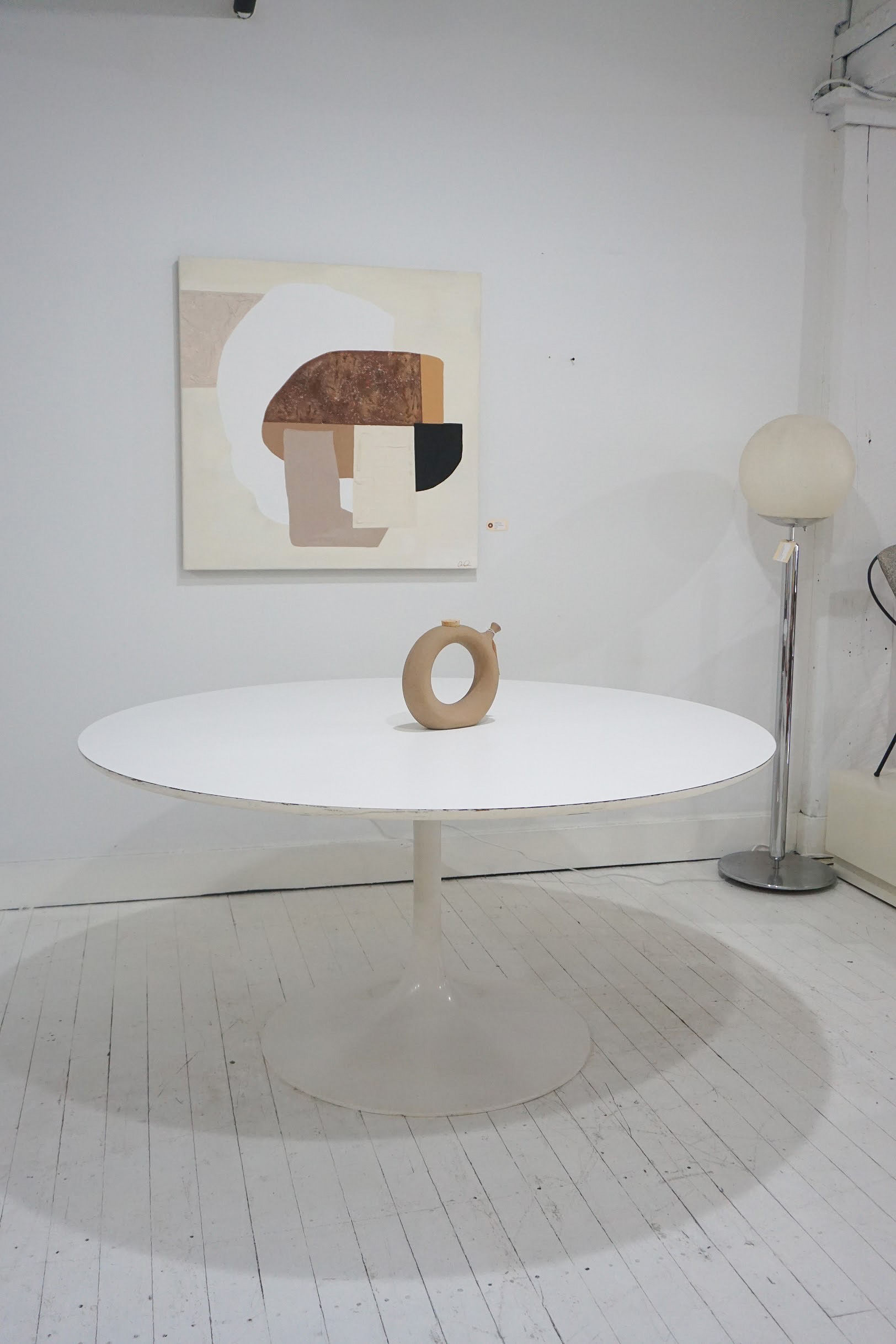 vintage 60” tulip dining table in the style of eero saarinen