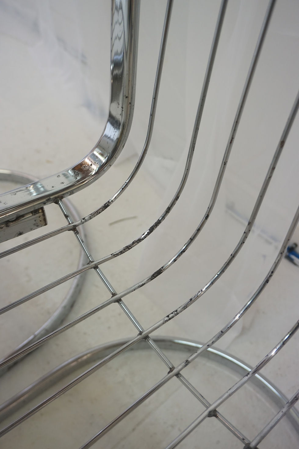Thumbnail: vintage chrome cantilever dining chairs