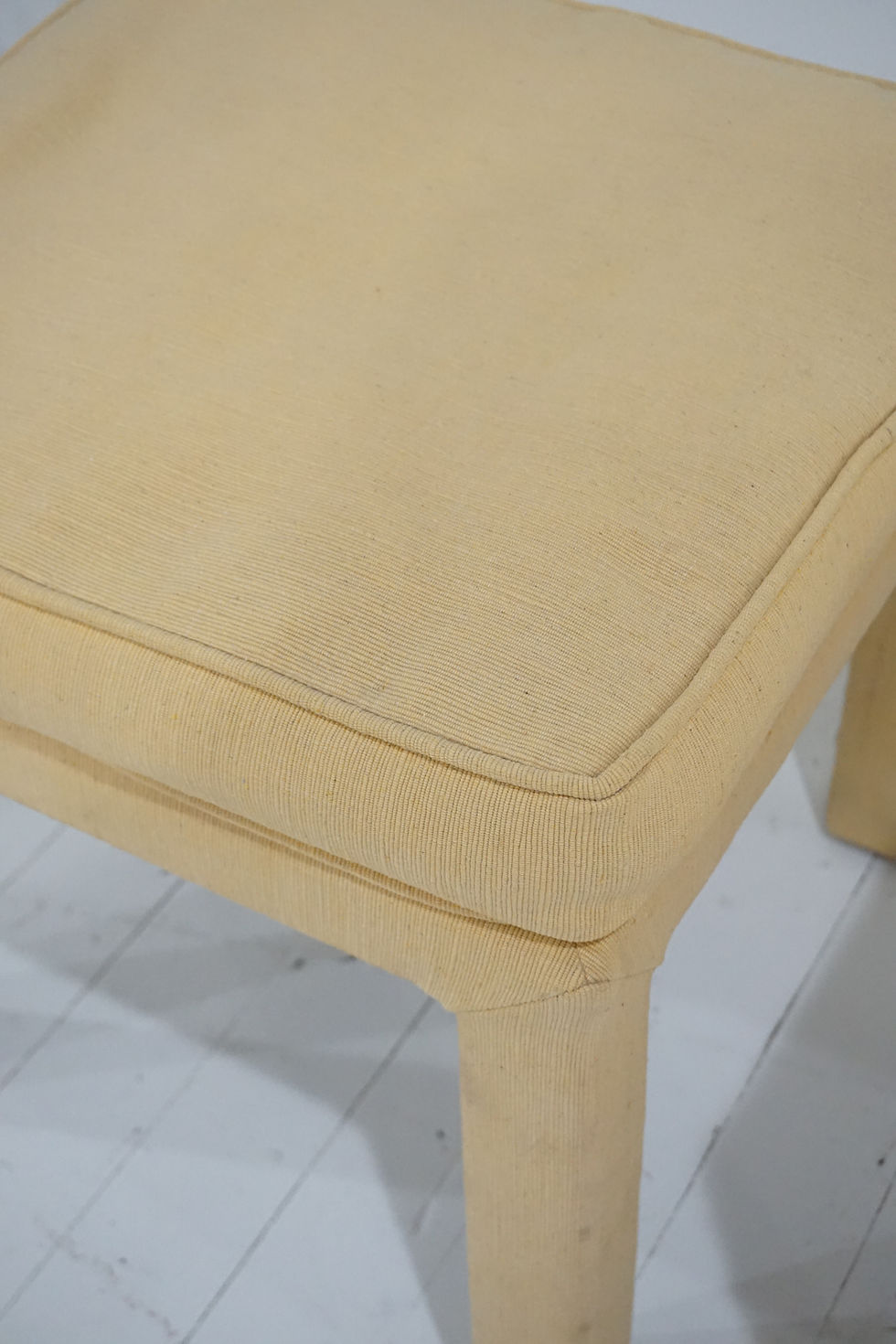 Thumbnail: vintage parsons style upholstered stools - pair