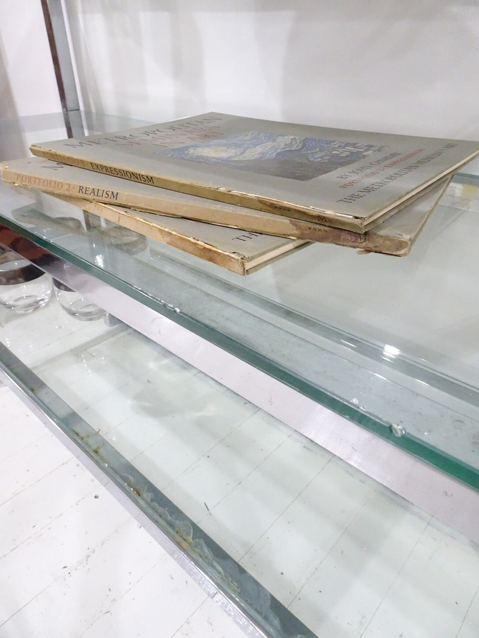 Thumbnail: mid century chrome and glass etagere