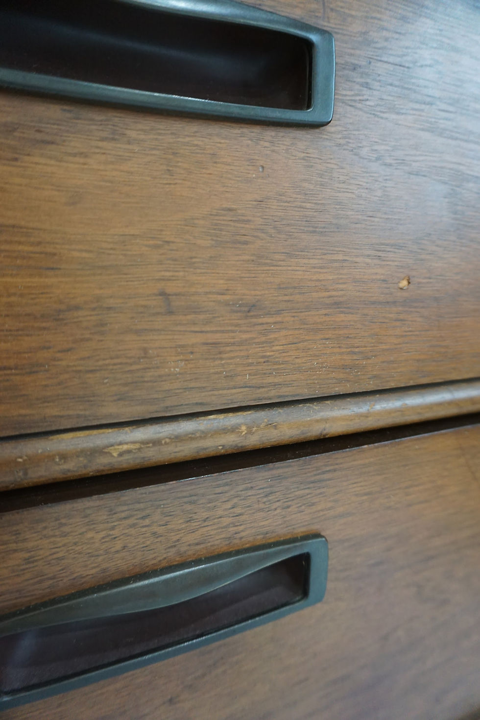 Thumbnail: vintage walnut 6-drawer dresser + mirror