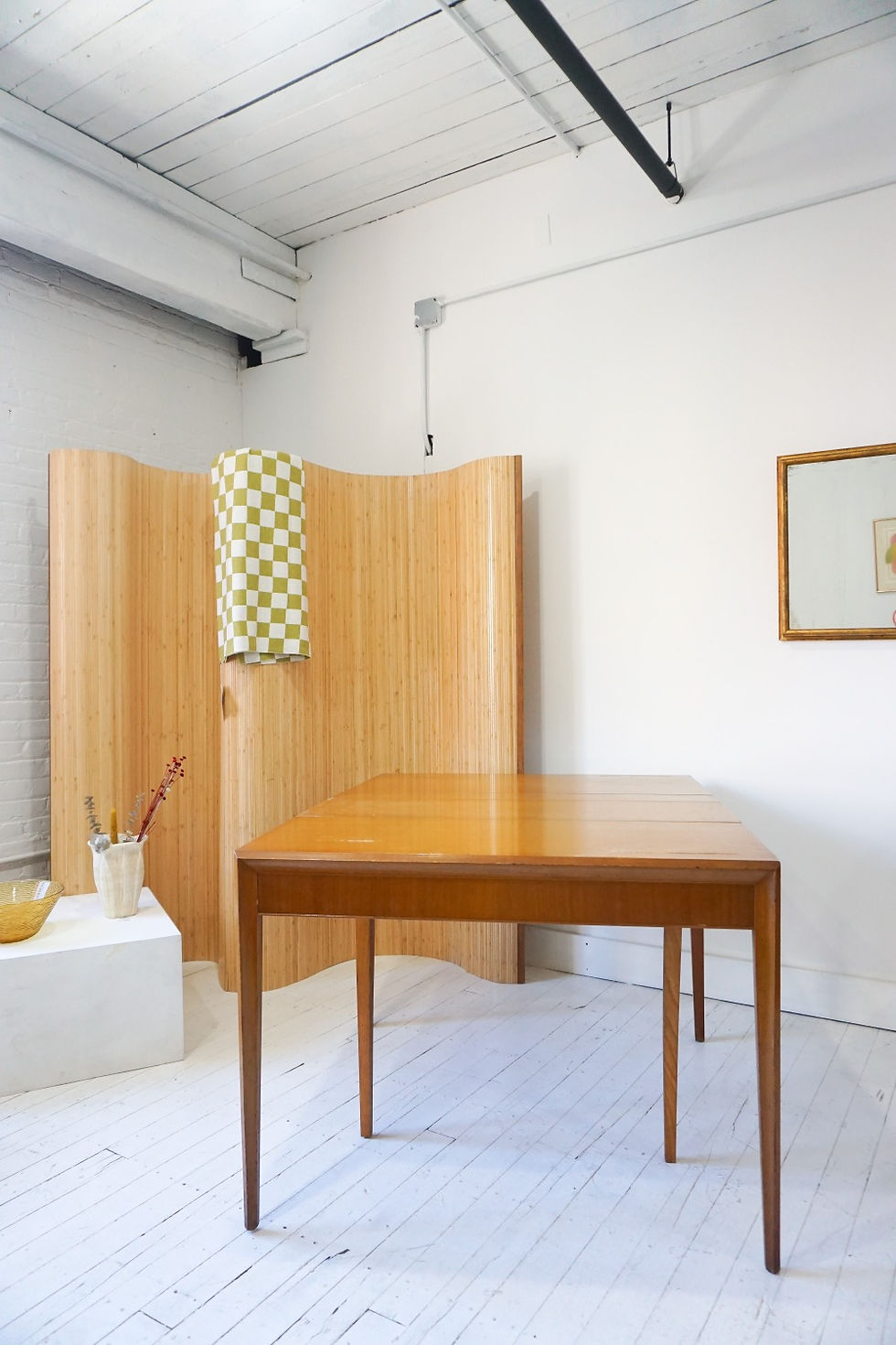 Thumbnail: mid century birch drop table