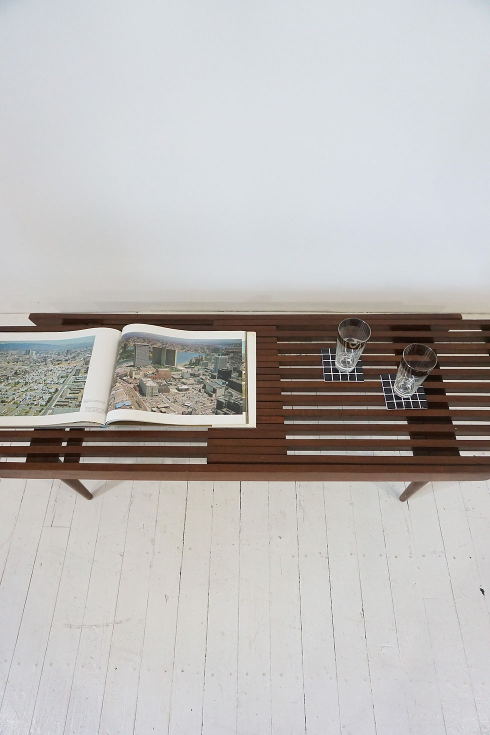 Thumbnail: mid century adjustable slat bench with tapered legs