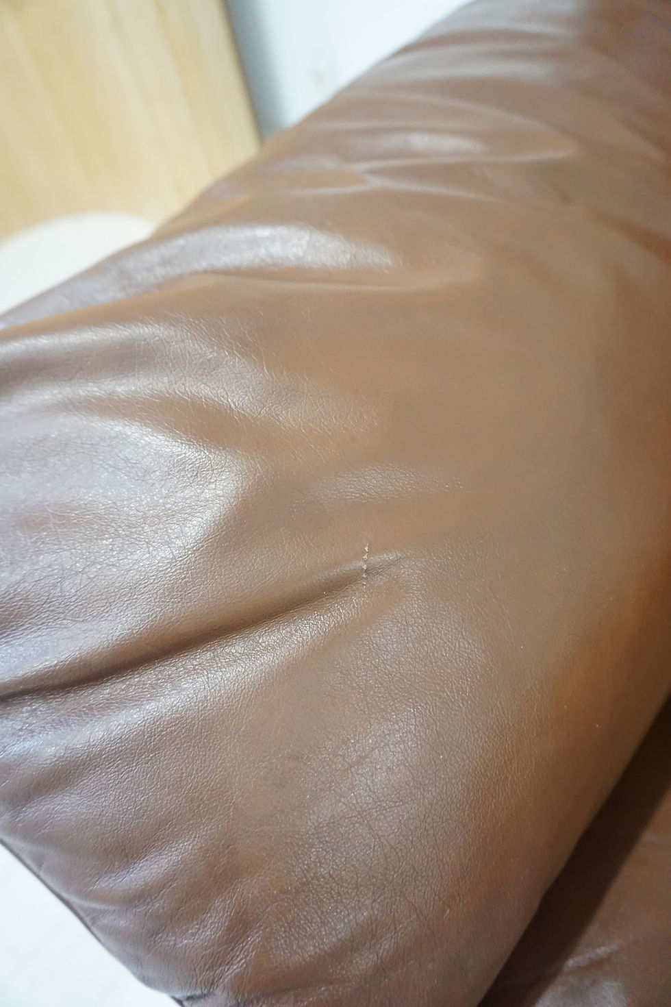 Thumbnail: vintage brown leather armchair
