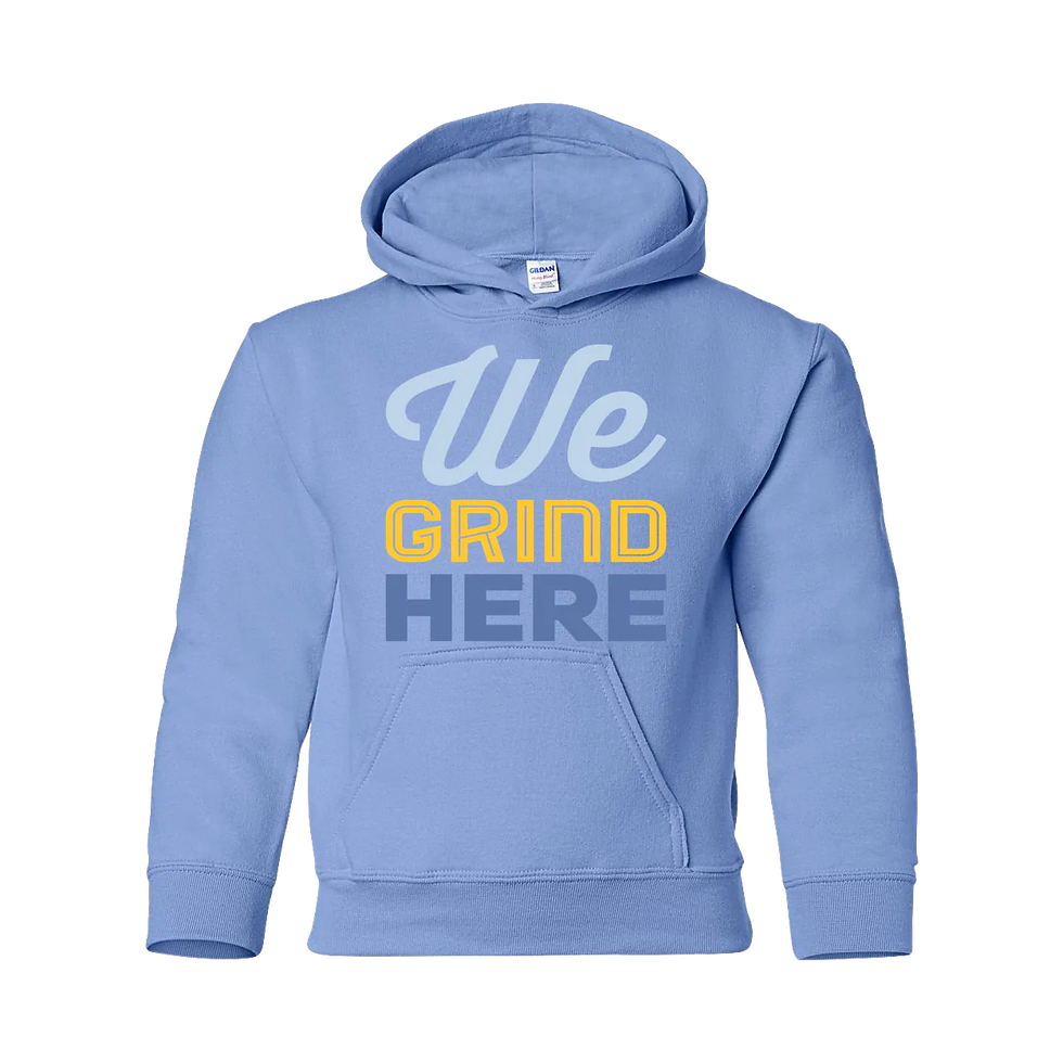 Thumbnail: "We Grind Here II" Youth Heavy Blend Hoodie