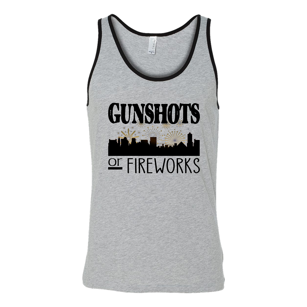 Thumbnail: "Gunshots or Fireworks" Unisex Tank - Black