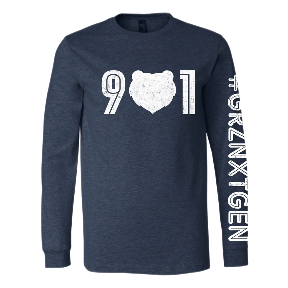Thumbnail: "901 Grizz Face - White" Long Sleeve Tee