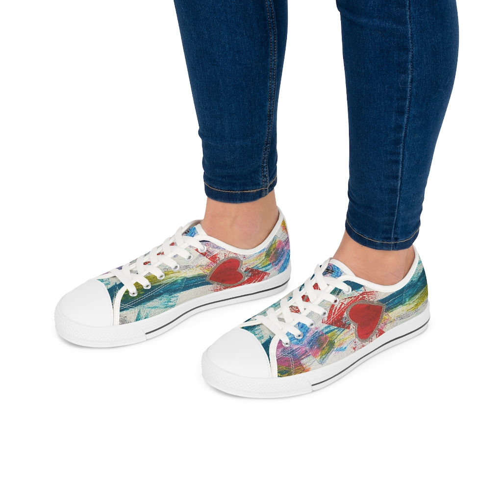 "Beth Okeon - Heart" Women's Low Top Sneakers