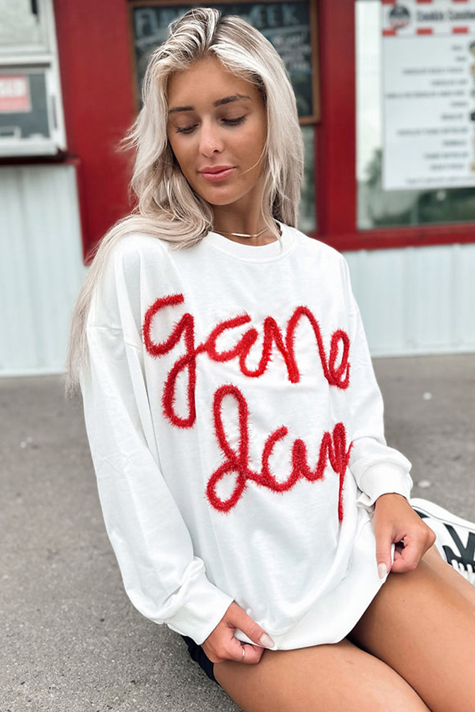 Thumbnail: Tinsel Touchdown Drop Shoulder Sweatshirt