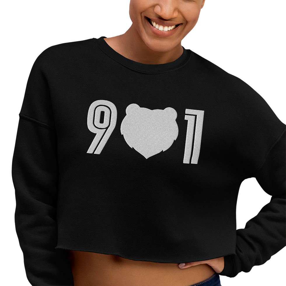 Thumbnail: "901 Grizz Face" Embroidered Women's Cropped Crew