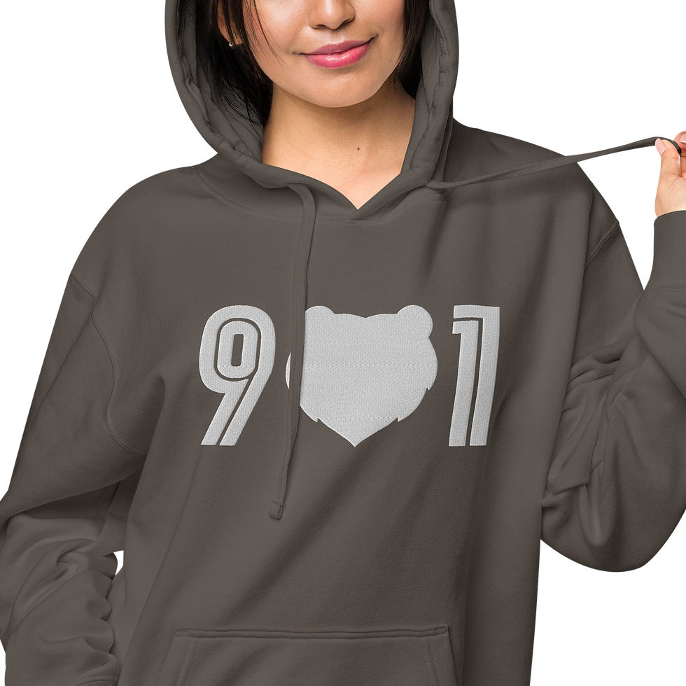 Thumbnail: "901 Grizz Face - Large" Embroidered Pigment-Dyed Hoodie