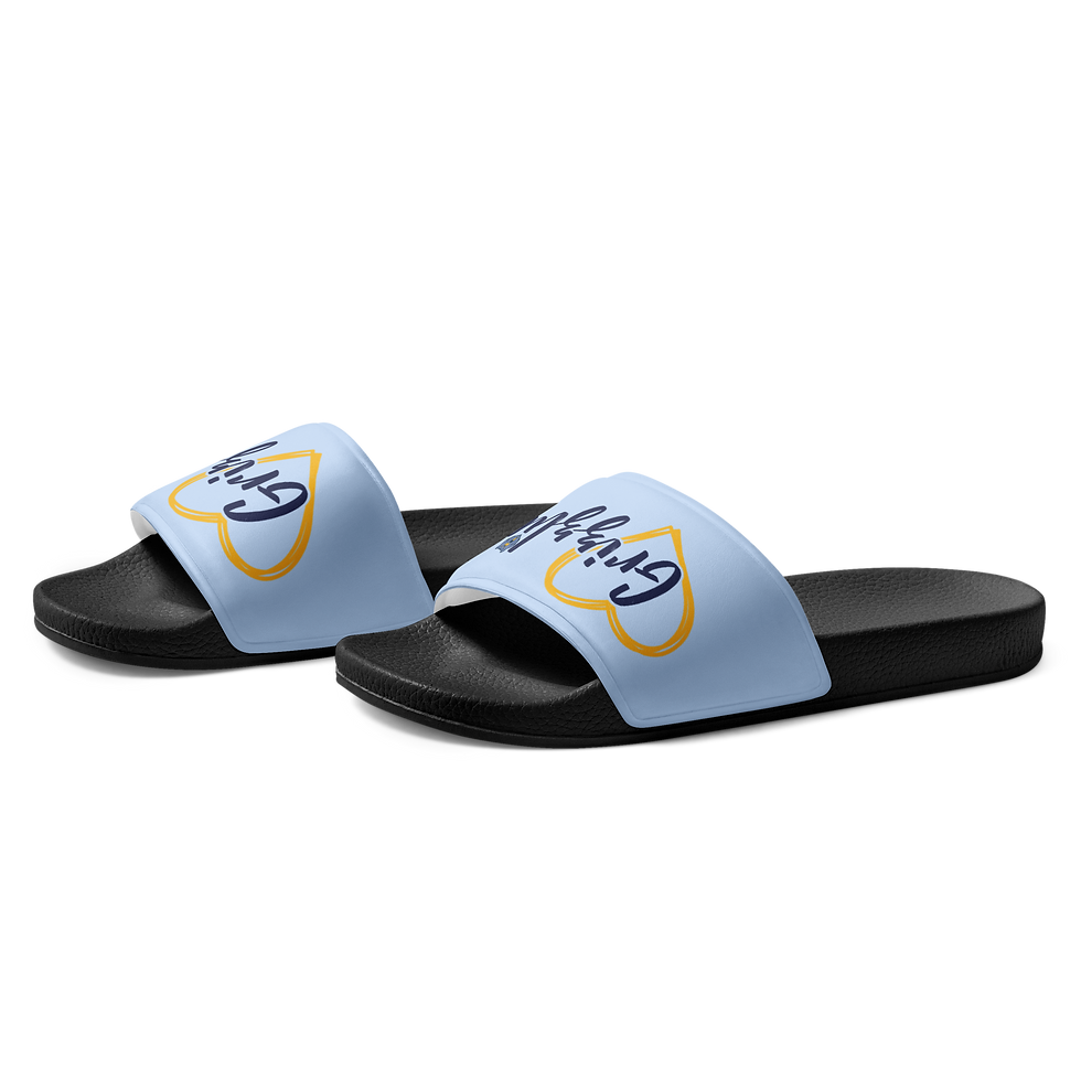 Thumbnail: "Grizzlies Love"  Light Blue Women's Slides