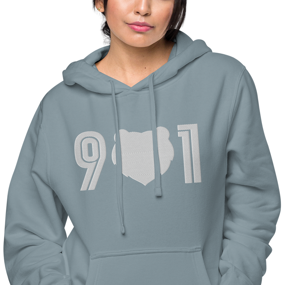 Thumbnail: "901 Grizz Face - Large" Embroidered Pigment-Dyed Hoodie