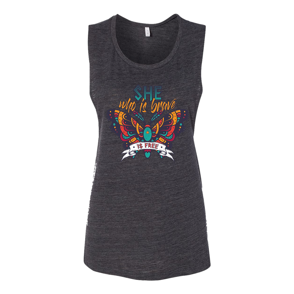 Thumbnail: "She Who Is Brave is Free" Women's Flowy Muscle Tank