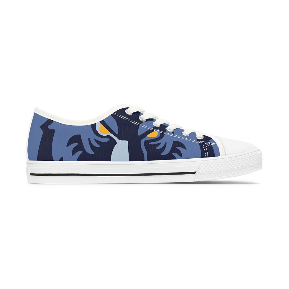 Thumbnail: "Grizz Face" Women's Light Blue Low Top Sneakers