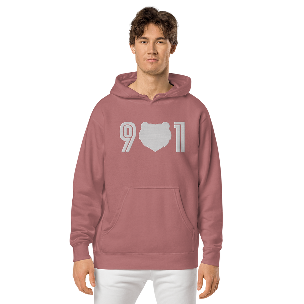 Thumbnail: "901 Grizz Face - Large" Embroidered Pigment-Dyed Hoodie