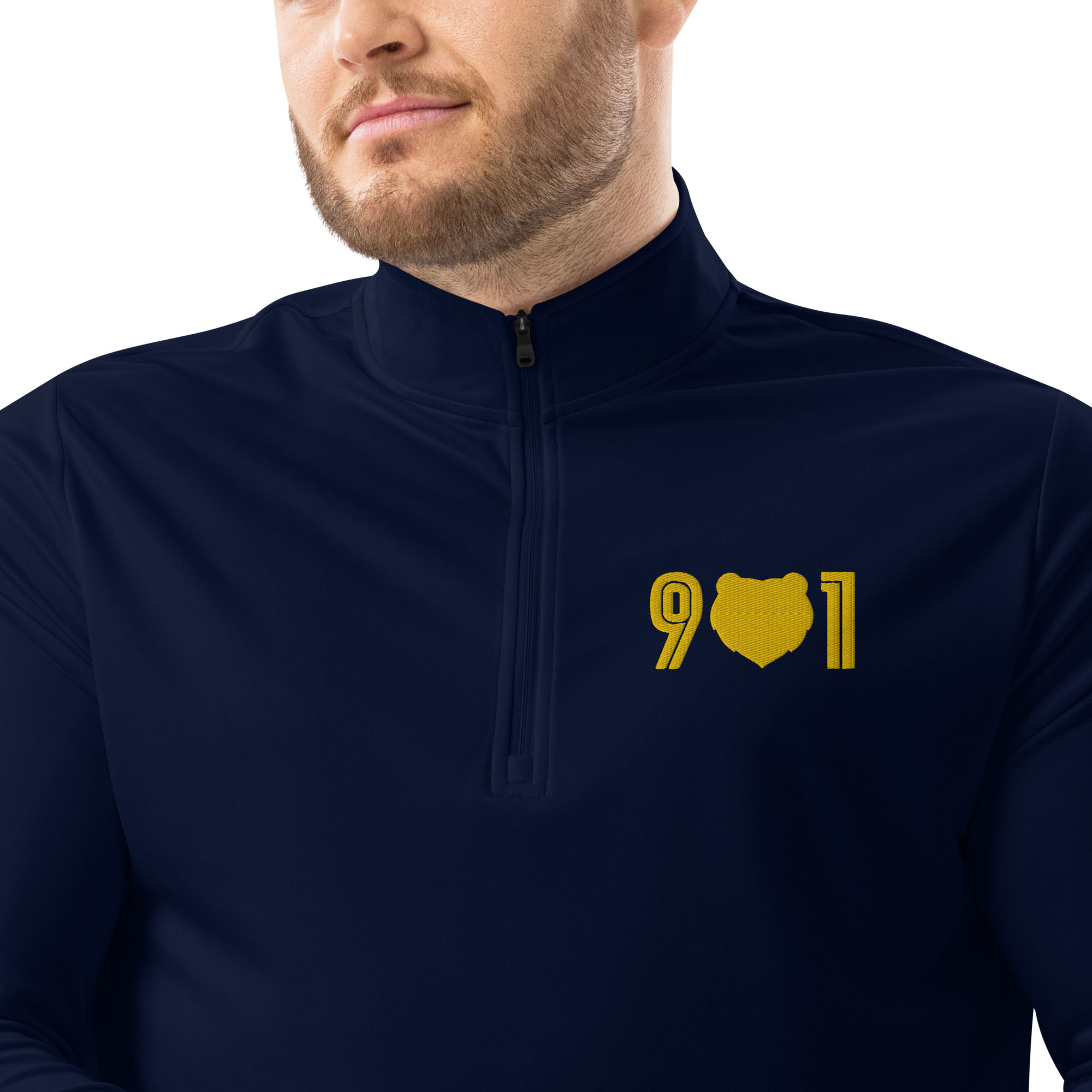 "901 Grizz Face" Adidas Quarter Zip Pullover